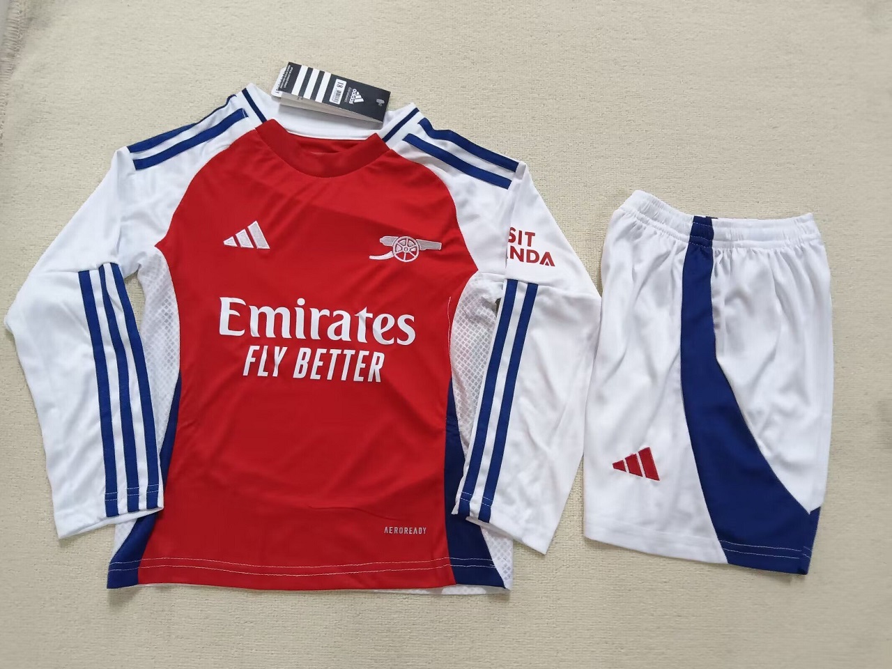 Kids-Arsenal 24/25 Home Long Soccer Jersey